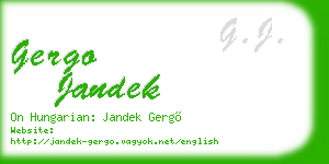 gergo jandek business card